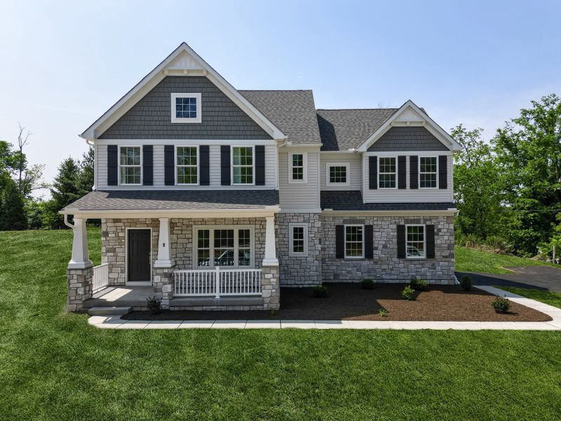Representative exterior photo of a completed home built from the Sebastian by Keystone Custom Homes in Lakestone Cove, Belmont, NC (Image 10).