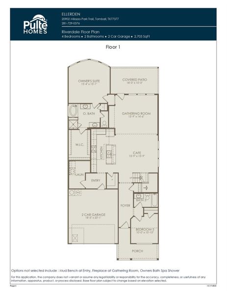 2D floor plan layout of this home in Ellerden, Tomball, TX (Image 5).