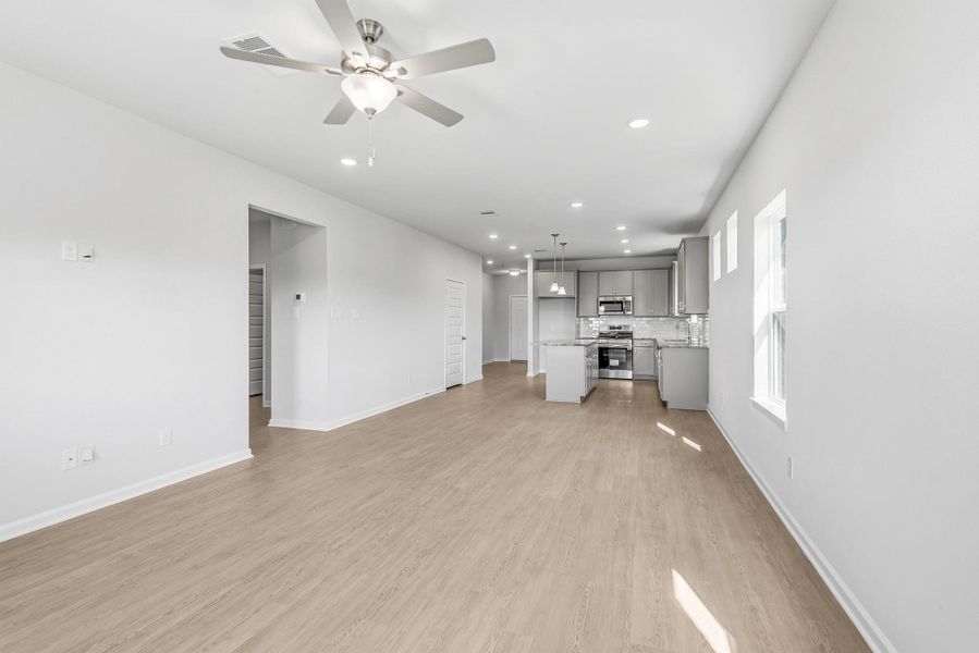 Family room open to kitchen