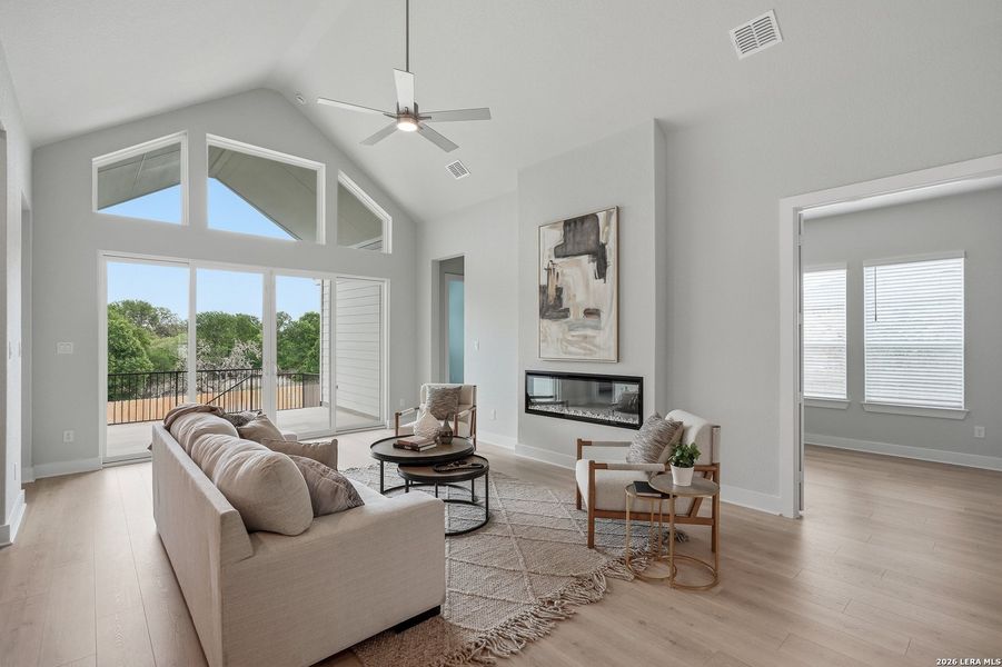 Furnished interior view inside a new home in Potranco Oaks, Castroville (Image 32).