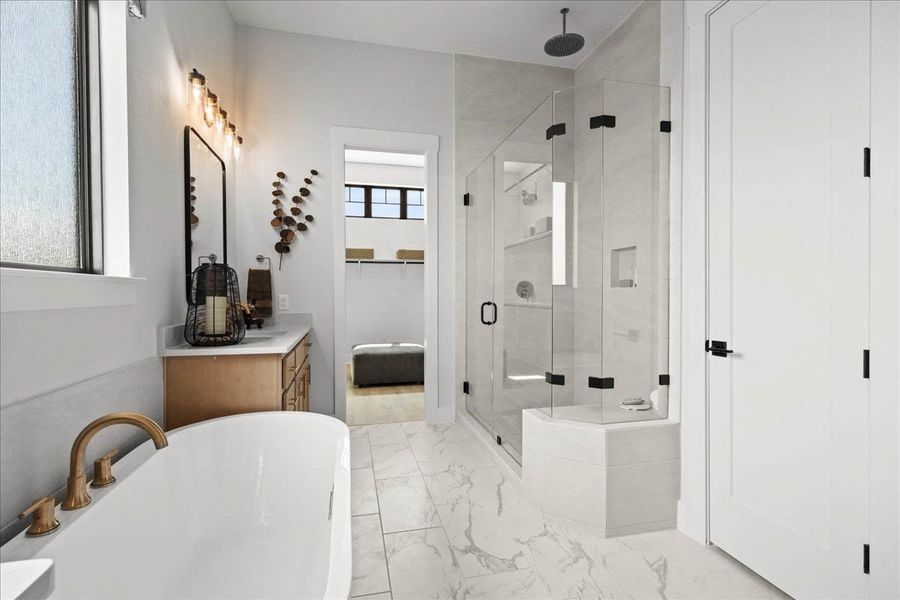 Furnished interior view inside a new home in Sweetwater, Austin (Image 49).