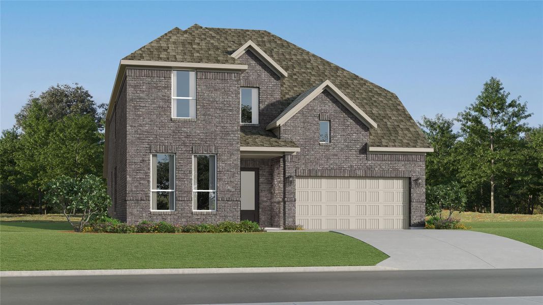 Front exterior of a new home in Cotton Brook, Hutto, TX, highlighting curb appeal (Image 20).