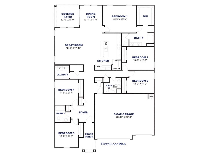 2D floor plan layout of this home in Magma Ranch Vistas, Florence, AZ (Image 3).