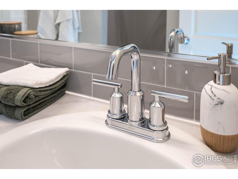 Close-up of interior finishes inside a home in Union Colony West, Evans (Image 19).