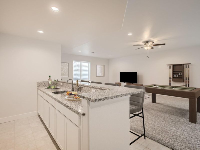 Furnished interior view inside a new home in RainDance, Windsor (Image 12).