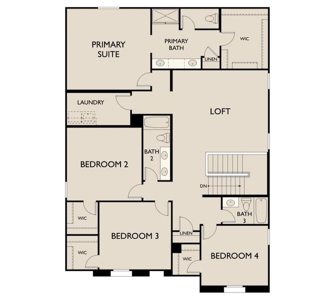 2D floor plan layout for the Daisy by Ashton Woods in Visara, Surprise, AZ (Image 3). 2D floor plan layout for the Daisy by Ashton Woods in Visara, Surprise, AZ (Image 3).