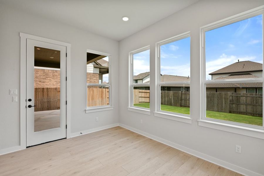 Spacious, unfurnished interior of a new home in Arbor Collection at Lariat, Liberty Hill (Image 29). Spacious, unfurnished interior of a new home in Arbor Collection at Lariat, Liberty Hill (Image 29).
