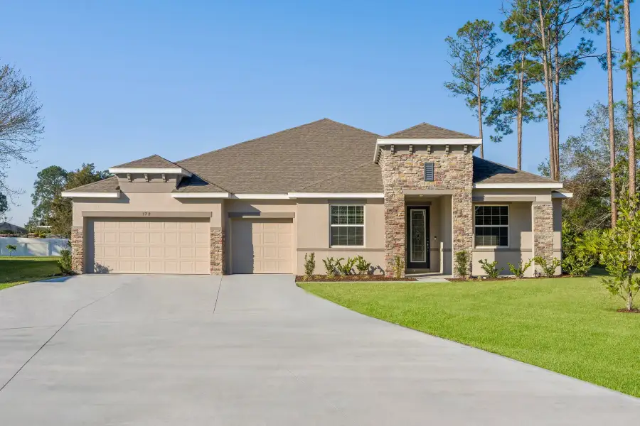 Representative exterior photo of a completed home built from the Livorno by Maronda Homes in Palm Coast, Palm Coast, FL (Image 1). Representative exterior photo of a completed home built from the Livorno by Maronda Homes in Palm Coast, Palm Coast, FL (Image 1).