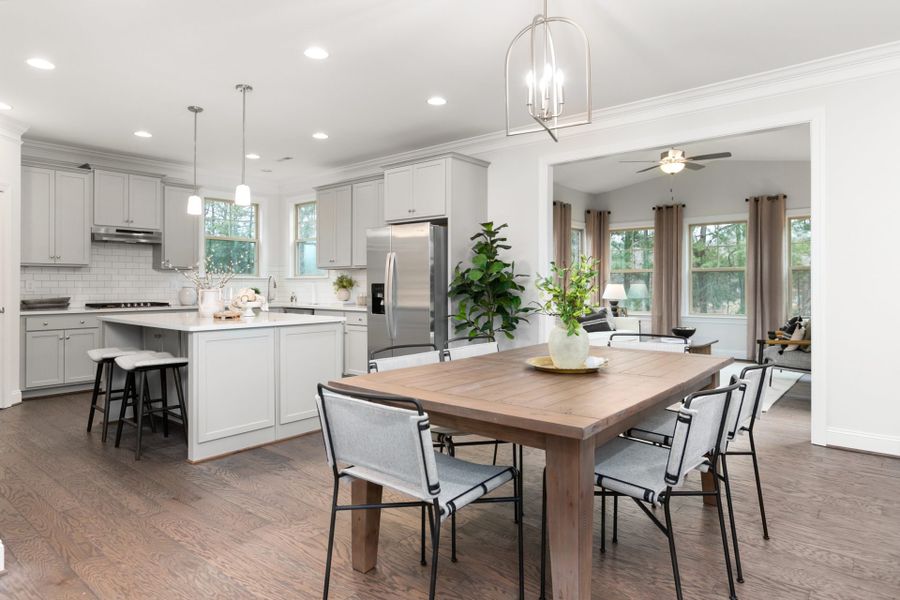 Representative furnished interior of a home built from the Hanover Lux by Keystone Homes NC in Weybridge, Burlington (Image 19).