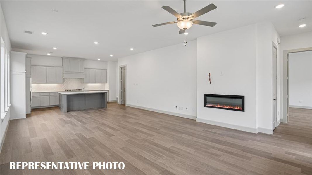 The open and flowing floor plan in our Brice II home was designed for entertaining!  REPRESENTATIVE PHOTO