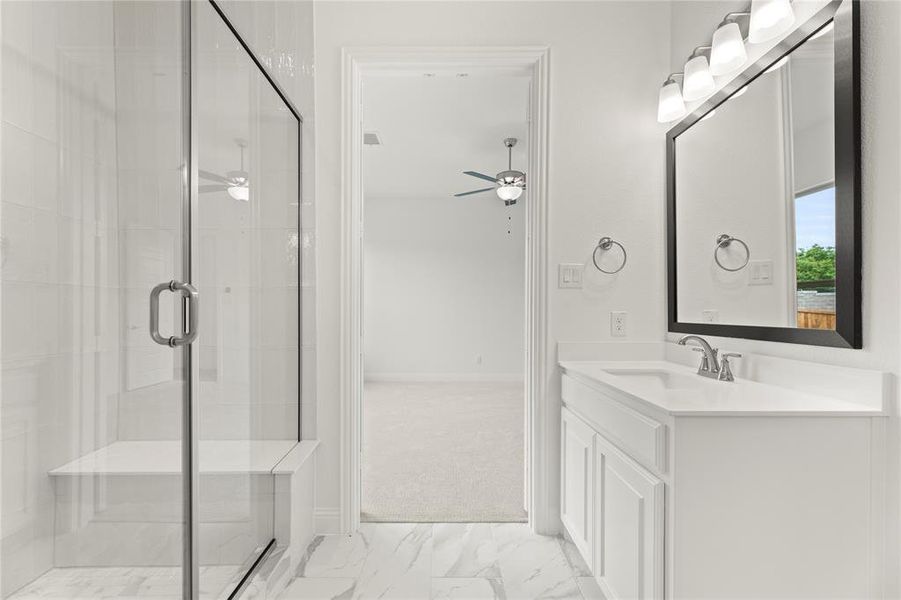 Furnished interior view inside a new home in Villas at Long Branch, Rowlett (Image 10).