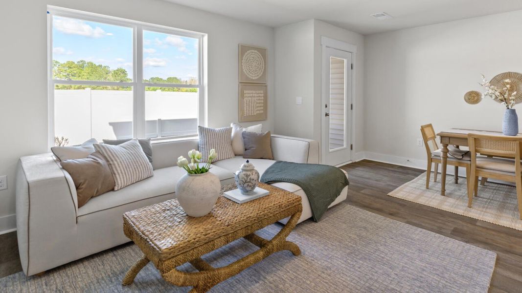 Furnished interior view inside a new home in Waterside Townhomes, Surf City (Image 17).