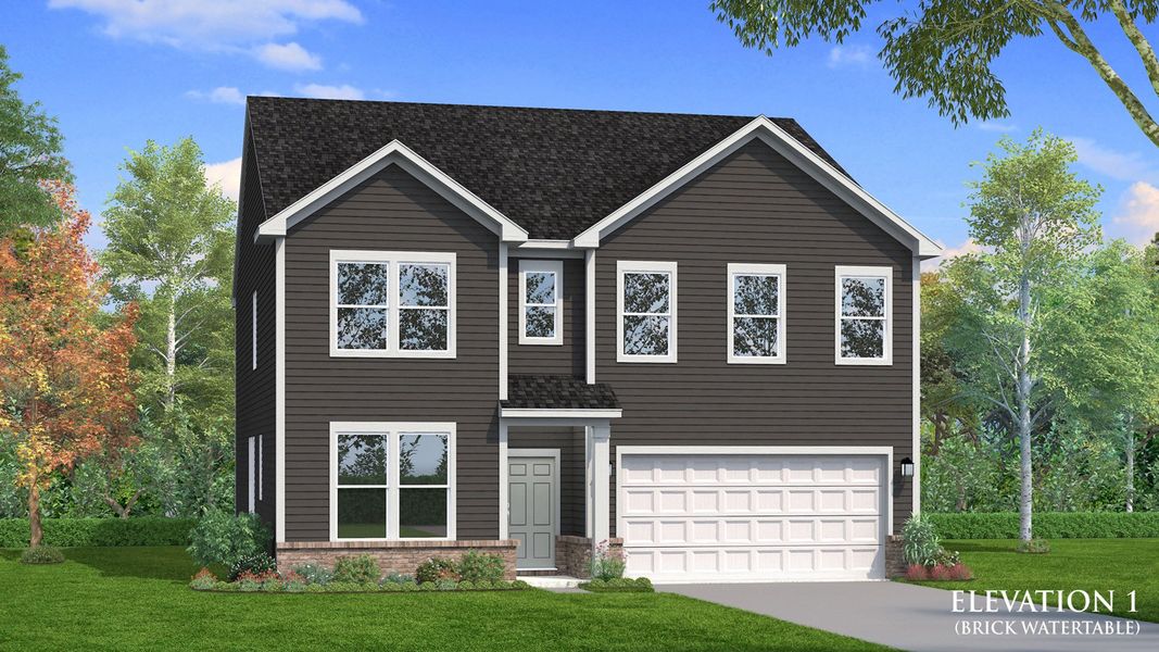 Representative exterior photo of a completed home built from the Wagener by DRB Homes in Weavers Pointe, Zebulon, NC (Image 10).