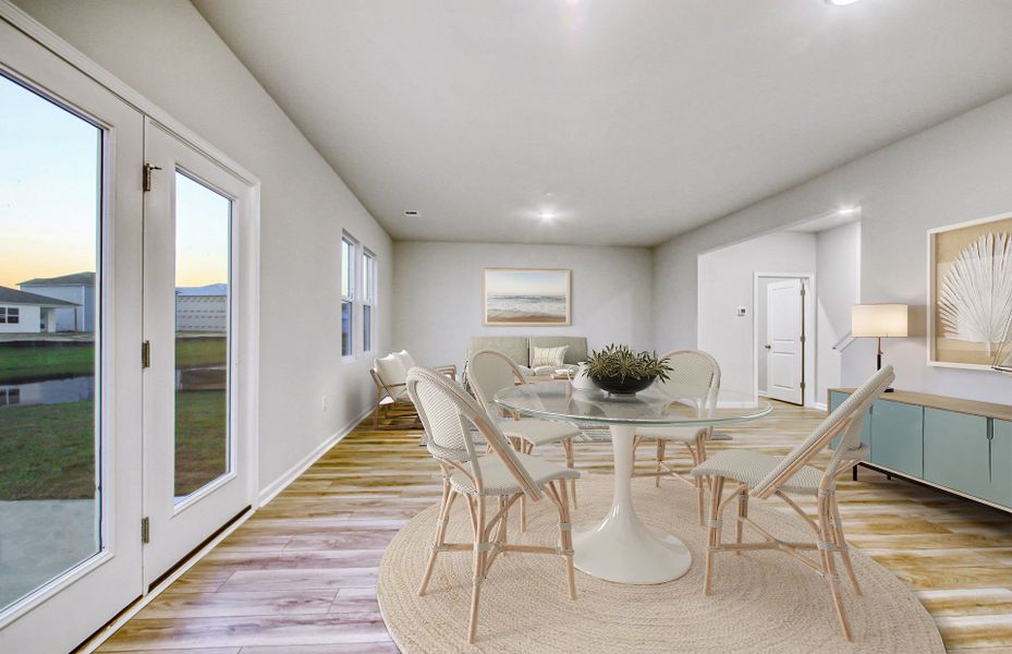 The Café area connects seamlessly to the Gathering Room for easy access.