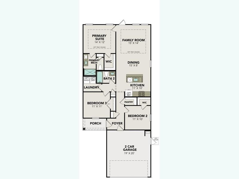 2D floor plan layout of this home in Spring Branch Crossing, Conroe, TX (Image 2).