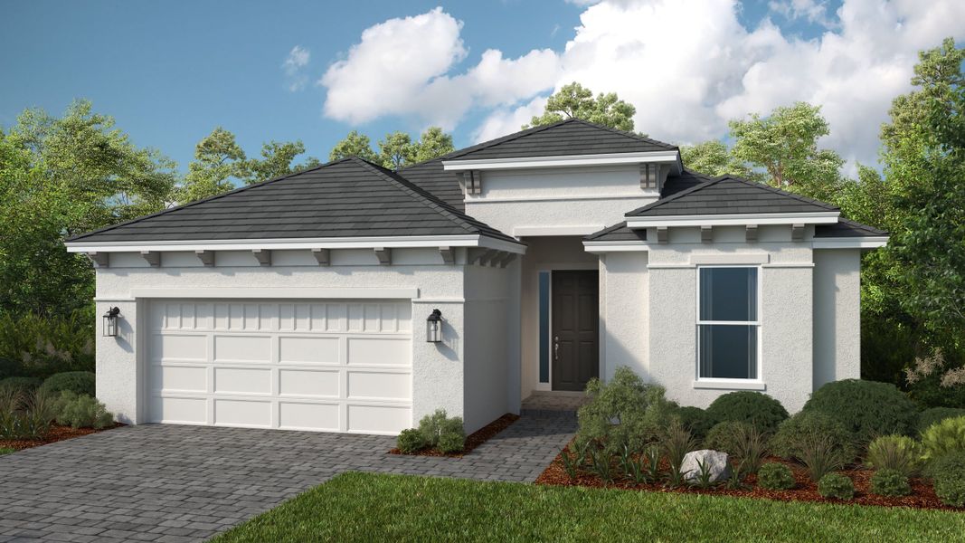 Representative exterior photo of a completed home built from the Lazio by Taylor Morrison in Center Lake Ranch Community Group Page, St. Cloud, FL (Image 22). Representative exterior photo of a completed home built from the Lazio by Taylor Morrison in Center Lake Ranch Community Group Page, St. Cloud, FL (Image 22).