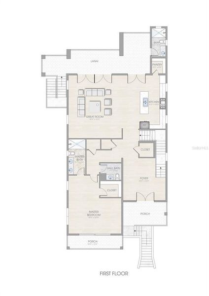 2D floor plan layout of this home in , St. Petersburg, FL (Image 3).