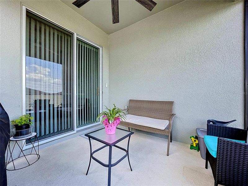 Exterior details and patio area of a home in Seasons at Mabel Place, Lake Wales (Image 33).