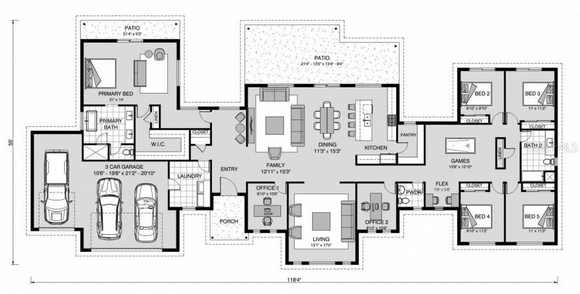 2D floor plan layout of this home in , Myakka City, FL (Image 2). 2D floor plan layout of this home in , Myakka City, FL (Image 2).
