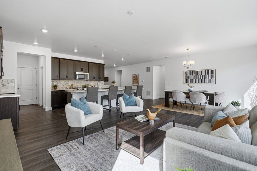 Furnished interior view inside a new home in Trailstone, Arvada (Image 7).