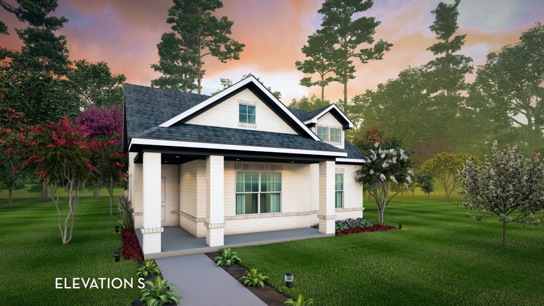 Representative exterior photo of a completed home built from the Topaz by CastleRock Communities in Infinity Square, Kyle, TX (Image 14). Representative exterior photo of a completed home built from the Topaz by CastleRock Communities in Infinity Square, Kyle, TX (Image 14).