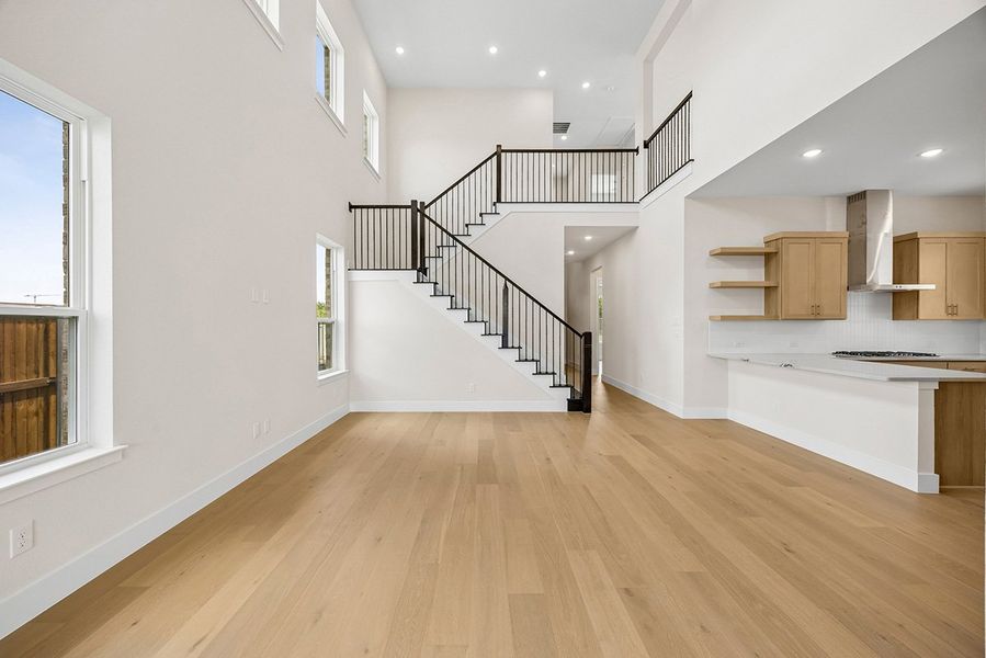 Representative unfurnished interior of a home built from the Mirella by Landon Homes in Fields - East Village, Frisco (Image 17). Representative unfurnished interior of a home built from the Mirella by Landon Homes in Fields - East Village, Frisco (Image 17).