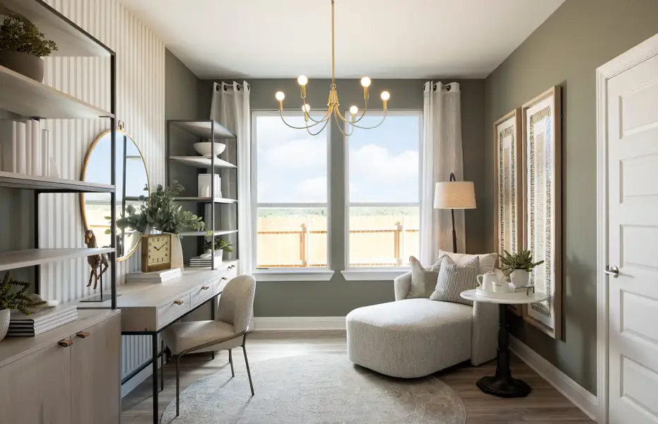 Furnished interior view inside a new home in 6 Creeks, Kyle (Image 9).