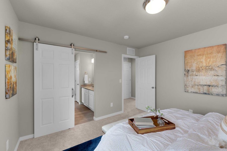 Furnished interior view inside a new home in Banning Lewis Ranch - New Homes Colorado Springs, Colorado Springs (Image 21). Furnished interior view inside a new home in Banning Lewis Ranch - New Homes Colorado Springs, Colorado Springs (Image 21).