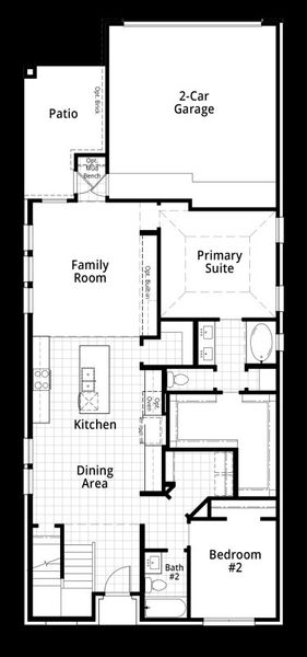2D floor plan layout for the Bellini by Highland Homes in Meraki, Forney, TX (Image 8).