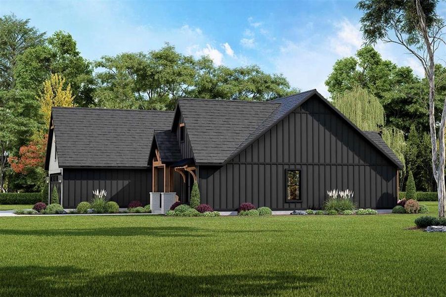 Front exterior of a new home in Oak Water Ranch, Granbury, TX, highlighting curb appeal (Image 13). Front exterior of a new home in Oak Water Ranch, Granbury, TX, highlighting curb appeal (Image 13).