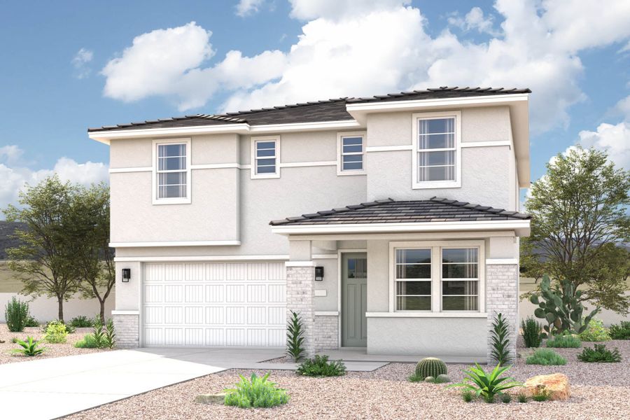 Representative exterior photo of a completed home built from the Oriole by Century Communities in Sanctuary at Mission Ranch, Casa Grande, AZ (Image 1). Representative exterior photo of a completed home built from the Oriole by Century Communities in Sanctuary at Mission Ranch, Casa Grande, AZ (Image 1).