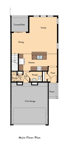 2D floor plan layout for the Midland by View Homes in Aspen Meadows – Townhomes, Colorado Springs, CO (Image 5).