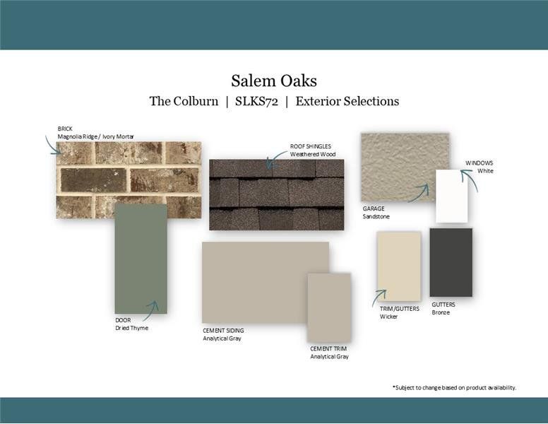 Sample of building materials used in homes in Salem Oaks, Murfreesboro (Image 46).