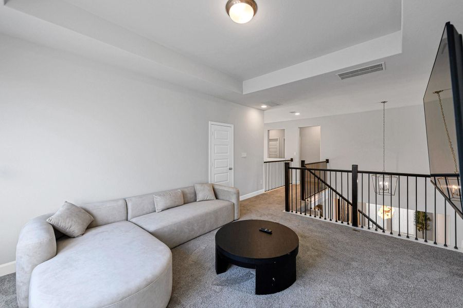 Furnished interior view inside a new home in Cross Creek West 55', Fulshear (Image 7). Furnished interior view inside a new home in Cross Creek West 55', Fulshear (Image 7).