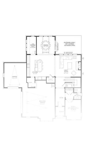 2D floor plan layout for the Newport II by Classica Homes in McLean - Hunts Point, Belmont, NC (Image 5).