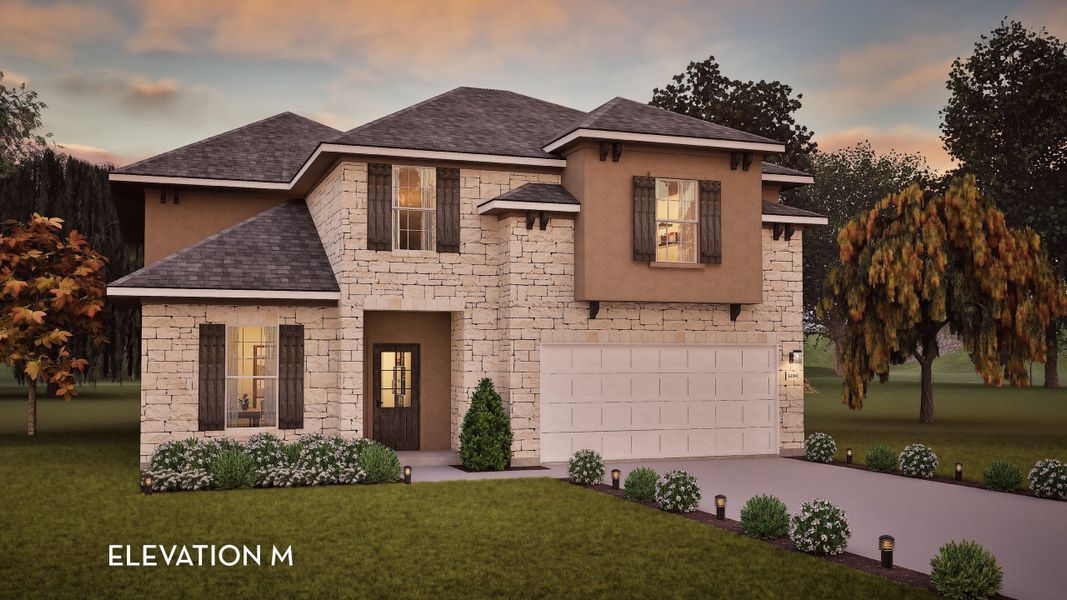 Representative exterior photo of a completed home built from the Hayden by CastleRock Communities in Santa Rita Ranch, Liberty Hill, TX (Image 21).