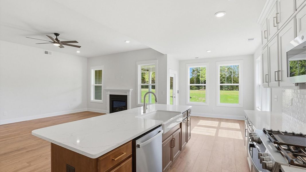 Beautifully appointed kitchen with spacious counters and sophisticated detailing at Benjamin's Grove Beautifully appointed kitchen with spacious counters and sophisticated detailing at Benjamin's Grove