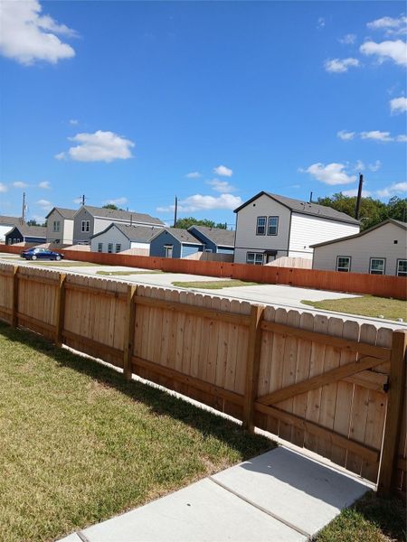 Exterior details and patio area of a home in , Houston (Image 1). Exterior details and patio area of a home in , Houston (Image 1).