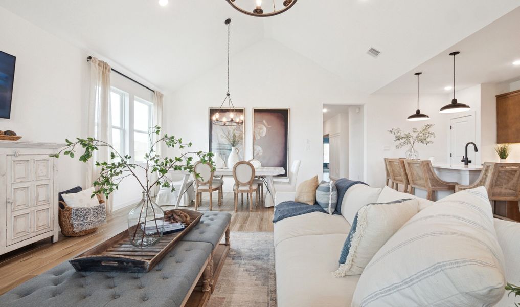 Great room with vaulted ceiling Great room with vaulted ceiling