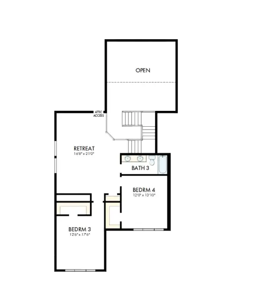 2D floor plan layout of this home in Beacon Point at Lago Mar - Overlook Collection, Texas City, TX (Image 3). 2D floor plan layout of this home in Beacon Point at Lago Mar - Overlook Collection, Texas City, TX (Image 3).