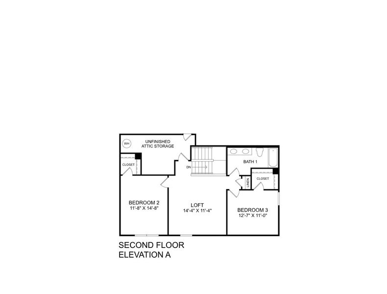 2D floor plan layout for the Anderson by Ryan Homes in Gates Run, Gates, NC (Image 2). 2D floor plan layout for the Anderson by Ryan Homes in Gates Run, Gates, NC (Image 2).