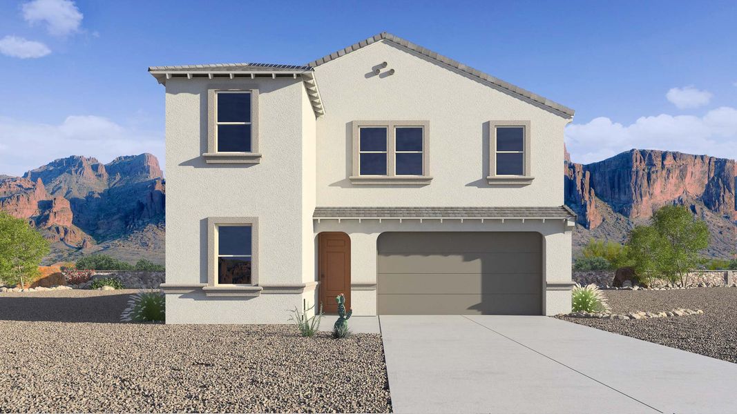Representative exterior photo of a completed home built from the Ibis by D.R. Horton in Upper Canyon, Phoenix, AZ (Image 2). Representative exterior photo of a completed home built from the Ibis by D.R. Horton in Upper Canyon, Phoenix, AZ (Image 2).