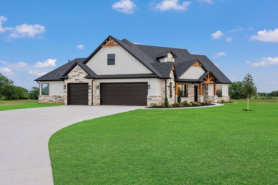 Front exterior of a new home in , Bryan, TX, highlighting curb appeal (Image 31).