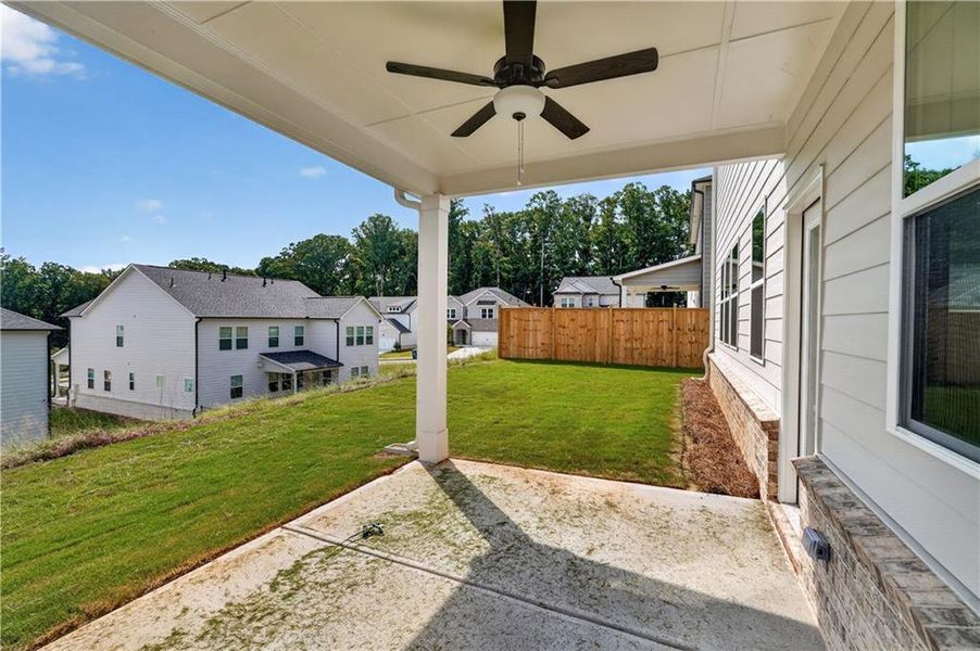 Exterior details and patio area of a home in Bailey Fence, Dacula (Image 3). Exterior details and patio area of a home in Bailey Fence, Dacula (Image 3).