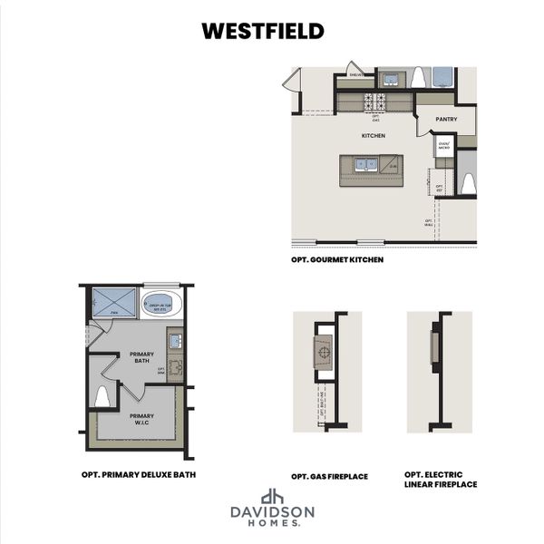 2D floor plan layout for the The Westfield E by Davidson Homes LLC in Enclave at Newport, Crosby, TX (Image 3).