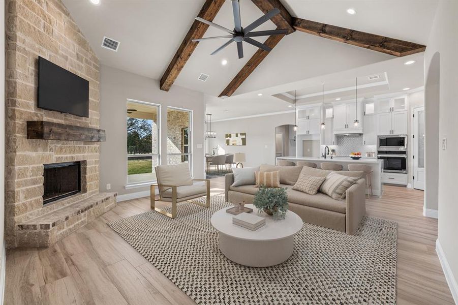 Virtually staged living room. Virtually staged living room.