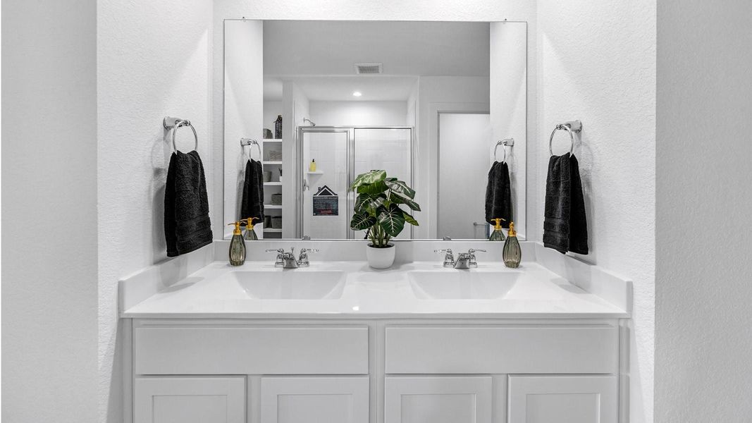 Representative photo. The second floor is designed for comfort and flexibility, highlighted by a spacious primary suite with a well-appointed bath that includes a separate shower and tub. Two additional bedrooms easily accommodate guests, while a central flex space creates endless possibilities for a game room, second living area, or personalized retreat. Representative photo. The second floor is designed for comfort and flexibility, highlighted by a spacious primary suite with a well-appointed bath that includes a separate shower and tub. Two additional bedrooms easily accommodate guests, while a central flex space creates endless possibilities for a game room, second living area, or personalized retreat.