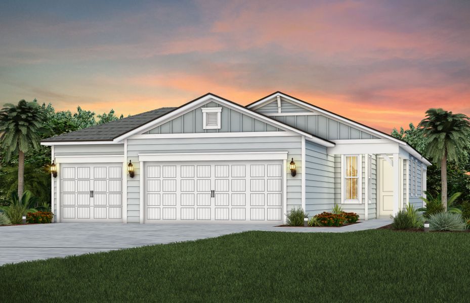 Representative exterior photo of a completed home built from the Drayton Select by Pulte Homes in Lakeview Estates, Palm Coast, FL (Image 19).