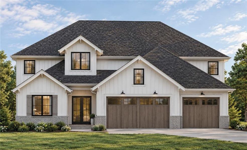Front exterior of a new home in , Cumming, GA, highlighting curb appeal (Image 5).