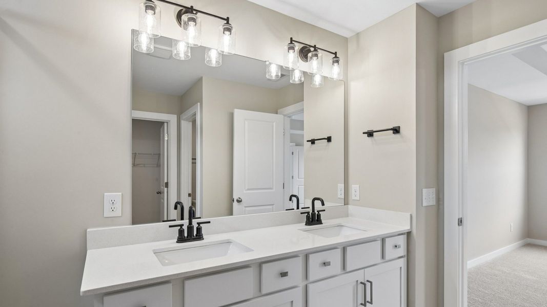 Bathroom with dual vanity Bathroom with dual vanity